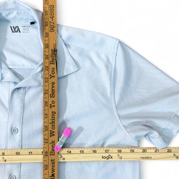 VRST Limitless Button Up Short Sleeve Shirt Performance Golf Prep Lt Blue Mens S - Picture 5 of 8